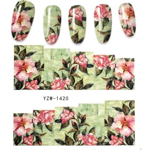 1 piece Stickers for nails Color noodles Flower Leaf Simple Stickers for manicure DIY nails sticker nail foil