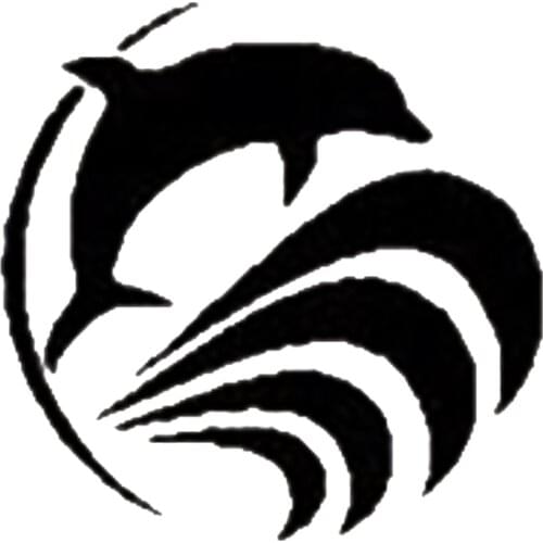 15cm*15cm Creative Dolphin Jumping Wave Car Sticker Pvc Cute and Interesting Truck Window Bumper Decoration Accessory Decal