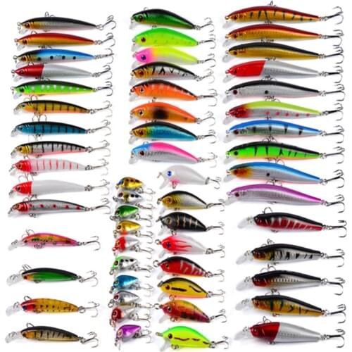 2019 YUZI Mix Size Wobbler Fishing Lure Big Crankbait Minnow Bass Trolling Artificial Bait Pike Carp lures Set