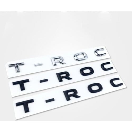 3D New Font Letters Emblem for T-ROC Car Styling Refitting Middle Hood Trunk Logo Badge Sticker Chrome Matte Black Glossy Black