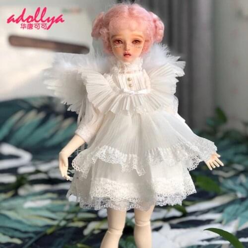 Fashion Clothing Set Dress For Dolls Fantasy Angel Dress 1/3 1/4 1/6 BJD Skirt DIY Detachable White Angel Wings Doll Accessories