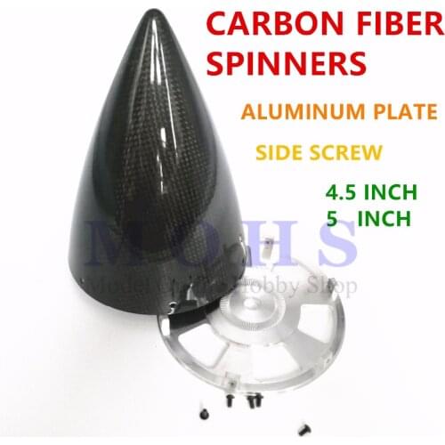 Cutted/uncutted CNC aluminum plate lengthened full carbon fiber spinner 4.5 5 inch pointed gasoline electric airplane spinners