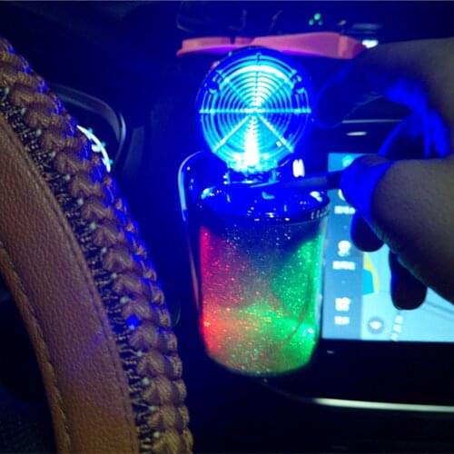 LED Car Ashtray Smoke Ash Cylinder Storage Cup Cigar Ash Tray Interior Accessories Car Styling Car Accessories Garbage Container