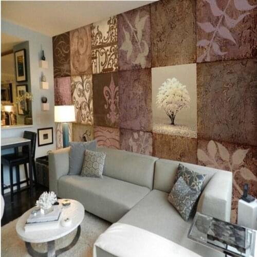 Beibehang Custom large fresco retro do old nostalgia abstract oil painting block pattern non - woven background wallpaper