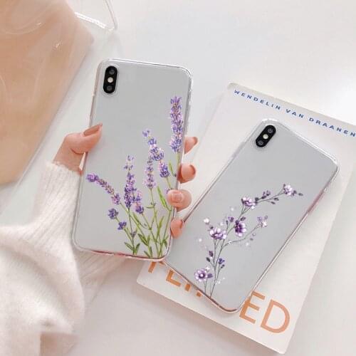 Phone Case For Xiaomi Poco F3 X3 NFC Redmi Mi 11 10T Note 8 8T 9 9S SE 9A 10 S 7 6 5 Lite Pro Max Lavender Purple Flowers Fundas