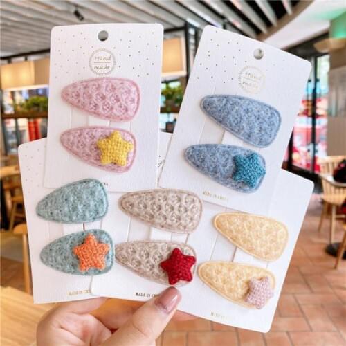 Childrens Cute Hiar Pins Girl Five-pointed Star Hair Clip Hair Accessories Hair Grips Baby Clip Lovely Kids Barrettes New 2021