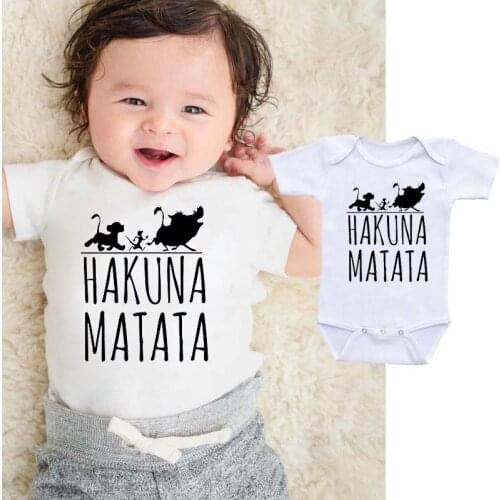 DERMSPE Babys HAKUNA MATATA Jumpsuits Newborn Toddler Baby Boys Girl Romper Jumpsuit Clothes Outfit White Letter Print Clothes