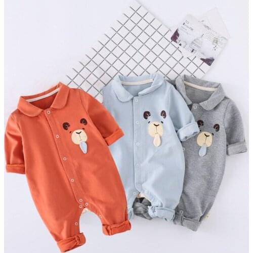 Baby clothes newborn baby one-piece spring and autumn pure cotton cartoon bear cute romper baby romper boy girl romper jumpsuit