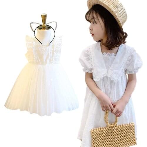 Childrens Dress Girl Lace Sweet Dress Summer Lace Childrens Dress Princess Childrens Dress Girl Casual Dress