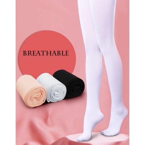 Girls Ballet Dance Pantyhose Solid Color Spring Summer Cotton Elastic Stretch Skinny Girls Stockings Brathable Velvet Tights