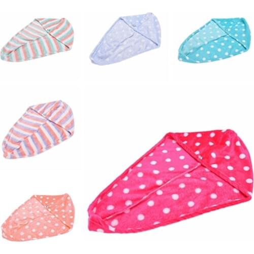 Hot Women Girls Ladys Magic Quick Dry Bath Hair Drying Towel Head Wrap Hat Makeup Cosmetics Cap Bathing Tool