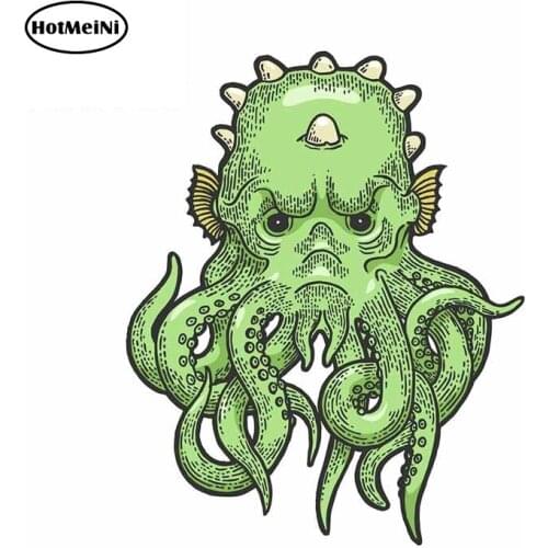 HotMeiNi 13cm x 10.5cm for Cthulhu Green Spotted Octopus Windshield Decal Waterproof Trunk Car Stickers Surfboard RV Graphics