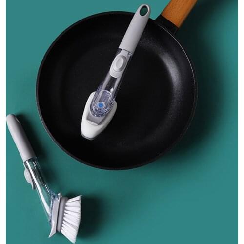 Kitchen Multi-functional Dishwasher Brush Cleaning Brush Does Not Damage The Long Pot Handle Sponge Automatic Liquid Injection