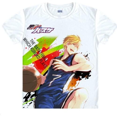 Anime Kuroko no Basket Kagami Taiga, Kise Ryota, Midorima Cool T-Shirt Tee Summer Short Sleeve Tops Unisex Cosplay S-XXL