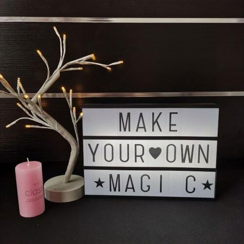 Led A4 letters DIY battery flat lamp box black and white + color card creative courtship room decoration