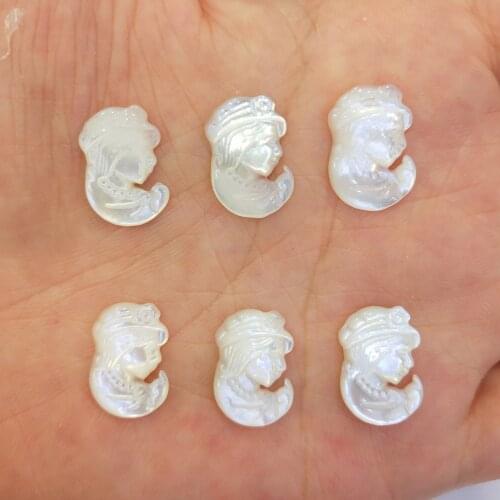 Fashion Shell Pendants Girl In a Hat Natural Shell Pendant Charms For DIY Making Necklace Bracelet Accessories Jewelry Findings