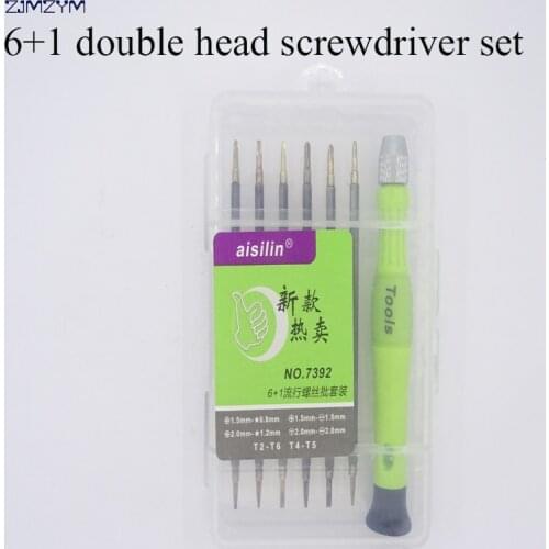 6 in 1 double head multifunction screwdriver set 1.5MM/0.8MM/2.0MM/T2/T4/T5/T6 for repairing Mobile phone and electronic product