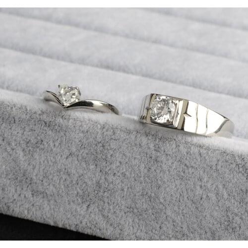 Not Fade 316L Stainless Steel Romantic Heart Wedding Rings Set For Women Solitaire Engagement Ring AAAAA Zircon Drop Shipping