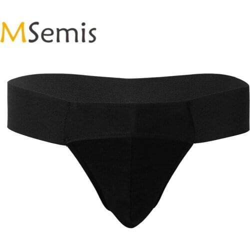 Mens Lingerie Male Underwear Soft Cotton Bulge Pouch Panties Open Butt Jockstrap Tanga Bikini G-string Homme Gay Underwear