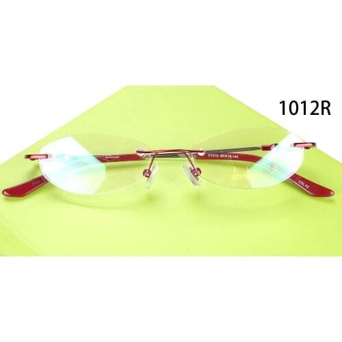Rimless Memory Titanium Prescription Glasses Frames Women red/pink/gold Super Comfortable and Super Fitting