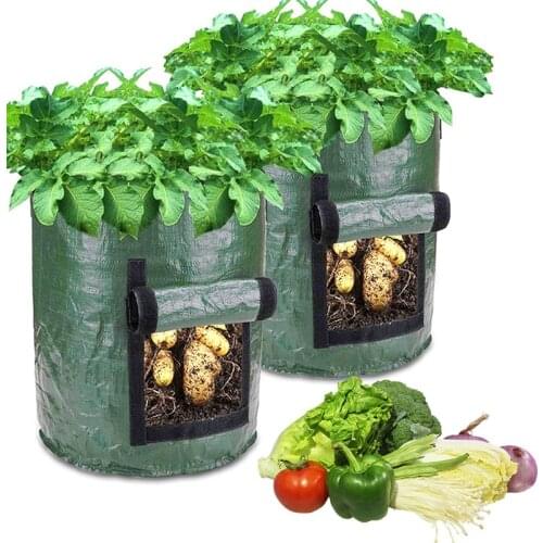 3-10 Gallons Potato Grow Bags PE Vegetable Planter Growing Bag DIY Fabric Grow Pot Outdoor Garden Pots Garden Tools