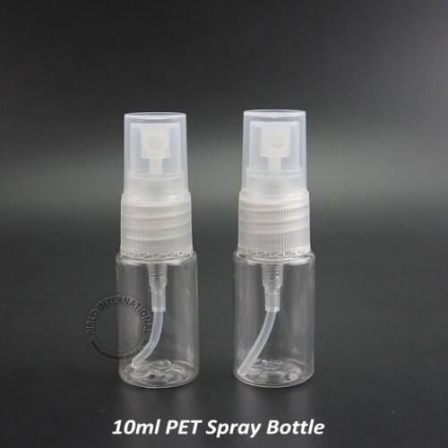 Practical Makeup Tools! 50 x 10ml Empty Plastic Spray Bottle, Refillable Small PET Atomizer, Perfume Sample Container, Clear Top