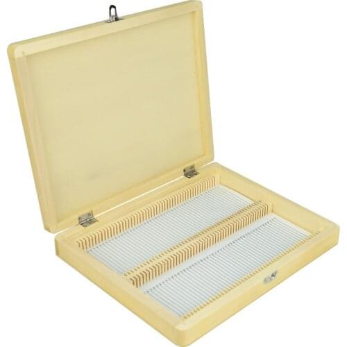 Professional Microscope Slides Box Case Wooden Container Storage Holder for 100 PCS Microscope Slides