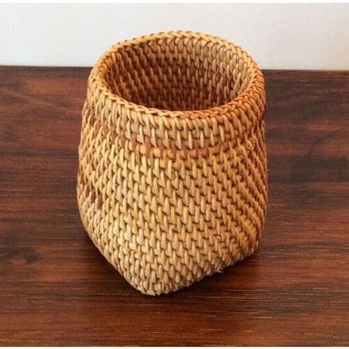 Rattan Chopsticks Tube Shovel Spoons Bucket Dinner Knives Forks Tableware Storage Box Home Storage Baskets Organizer