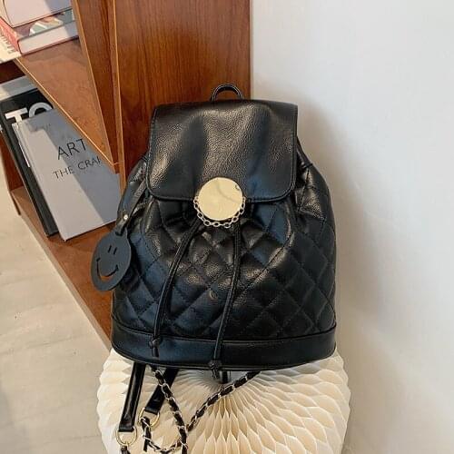 Luxury Soft Pu Leather Designer School Bag Women Backpack High Quality Female Backpack Large Capacity Student Bag Travel Pack