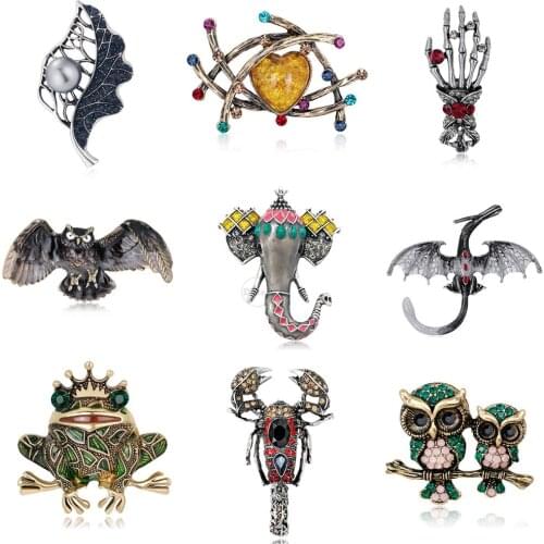 Retro Animals Enamel Brooches For Women Lapel Badges for Clothes Jewelry Collar Vintage Owl Pins Gifts Accessories for Friends