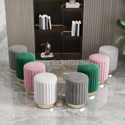 Nordic dressing table stool sofa light luxury makeup stool household shoe changing stool fashion living room net red fabric smal