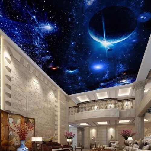 Modern Wallpaper 3D Wall Murals For Living Room Ceiling Mural Star Planet Universe Space Custom Wallpaper Photo Wall Paper 3D