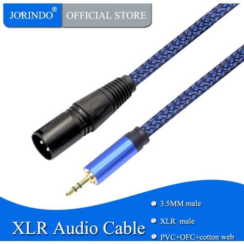 JORINDO 3M/9.8FT Extend 3.5MM male plug to 3-pin XLR male microphone audio extension cable for notebook mixer sound card cable