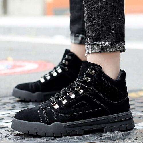 Vintage Boots Men Shoes For Men Casual Black Boots 2020 Fashion Mens Slip On Botas Sport Breathable Sneakers Mens Winter