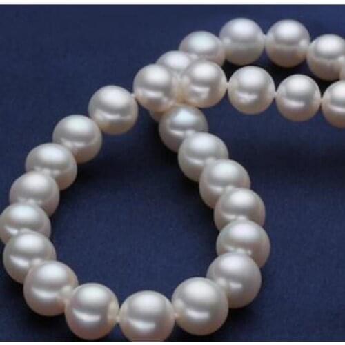 Jewelry Free Shipping Jewelry Tahitian round black pearl necklace 18inch 10-11mm 925 silver