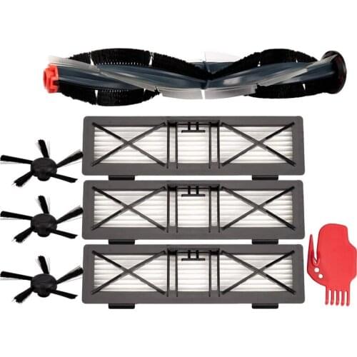 1X Main Brush ,3 Hepa Filter & 3 Side Brush & 1 Clean Tool for D3 D4 D5 D6 D7 Botvac D Series Vacuum Cleaner Parts Mop