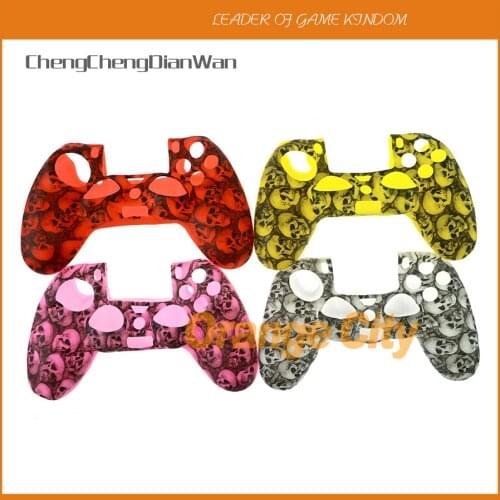 10pcs/lot New Skull Camouflage Camo Silicone Case Protection Cover Rubber Protective Skin for Playstation 4 PS4 Controller