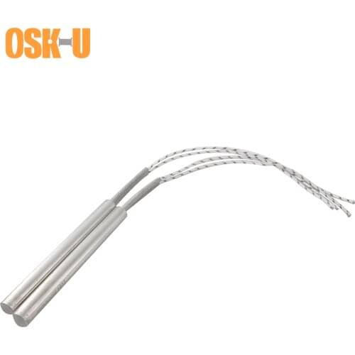 2PCS Electric Heating Resistors Cartridge Heater Element 8mm Tube Diameter 220V Stainless Steel Cylindrical Heater Elements