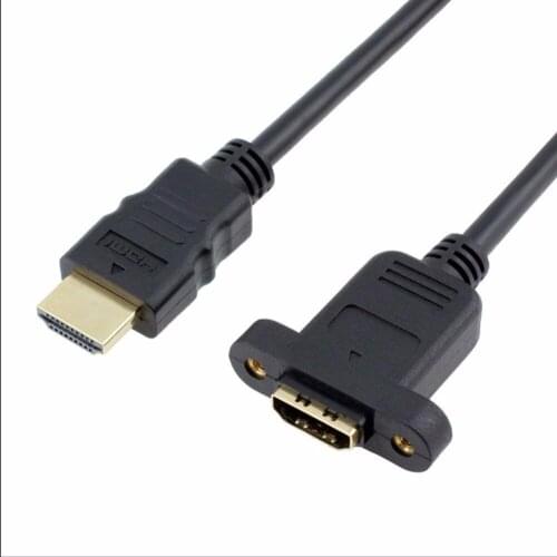 3FT/5FT HDMI Extension Cable High Speed HDMI Male to Female Extension Wire Cord HDMI Extender w/ Screw Nut for Panel Mount