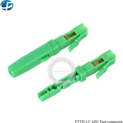 50pcs/lot LC APC Fast Connector FTTH Singlemode Connector Adapter Fiber Optic Pigtail Fast LC APC Connector