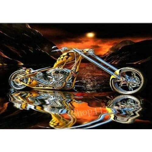 New 5d diy diamond painting cross stitch motorcycle landscape icon 3d diamond embroidery rhinestone mosaic artwork