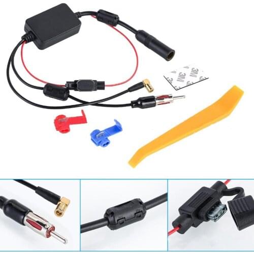 3-in-1 Car Radio FM AM DAB Antenna Signal Amplifier Radio Amplifier Antenna Signal Booster 88-108MHz 170-240MHz ANT-208PLUS