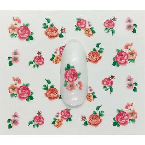 B03 Stickers For Nails Flying Flower Nail Art Water Decals Transfer Sticker Manicure Nail Decoration