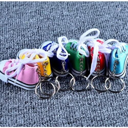 New Fashion 4pcs mini Cute Canvas Sports Shoes Assorted Colors Sports Shoes Key Ring Toys New Year Gift High quality Key chain