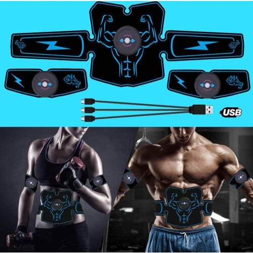Abdomen Muscle Trainer Stimulator EMS Muscles Electrostimulator Toner Gym Wireless Vibration Body Slimming Fitness Equipment USB