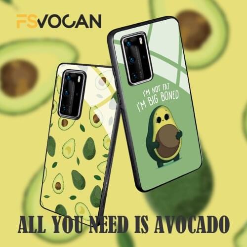 For Huawei P30 P40 Lite E Pro Cute Avocado Phone Case For Honor 10 10i Mate 20 30 Plus 8X 9X Nova 5T P20 Cartoon Glossy Fundas