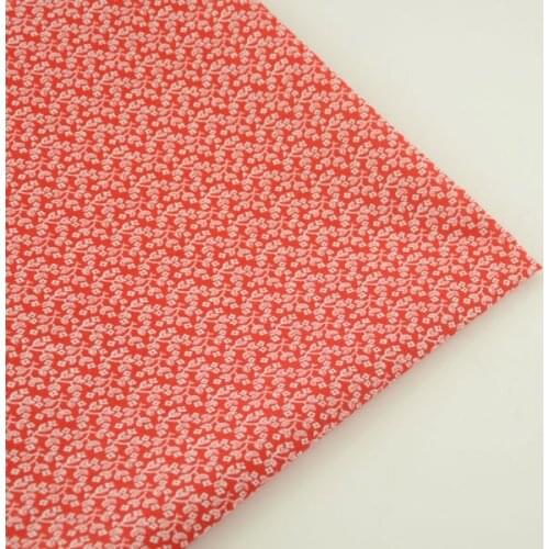 Dark Red Colour Home Textile Fabric Tecido Cotton Fabric Pre-cut Fat Quarter Loveli Light Red Flowers Design Art Work Curtain