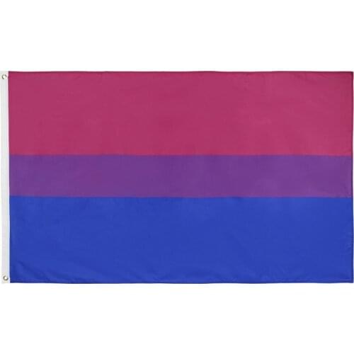 90*150cm Double Penetration Polyester Bisexual Flag Double Penetration Beautiful Sturdy Bisexual Flag of bisexuality