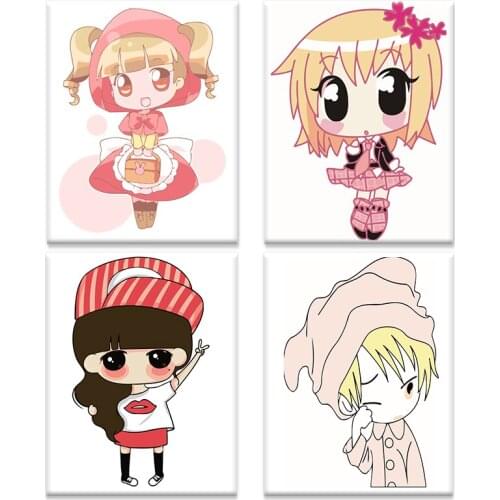 GATYZTORY Frame Painting By Numbers Kits For Kids Beginner Cartoon Figure Paints Diy HandPainted Drawing Kits Bedroom Decor