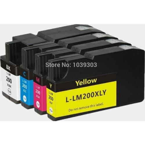 4 PK Compatible Ink Cartridges for Lexmark 200 XL Inkjet for Lexmark Printer 4000c 5500 5500T printer inks with chips